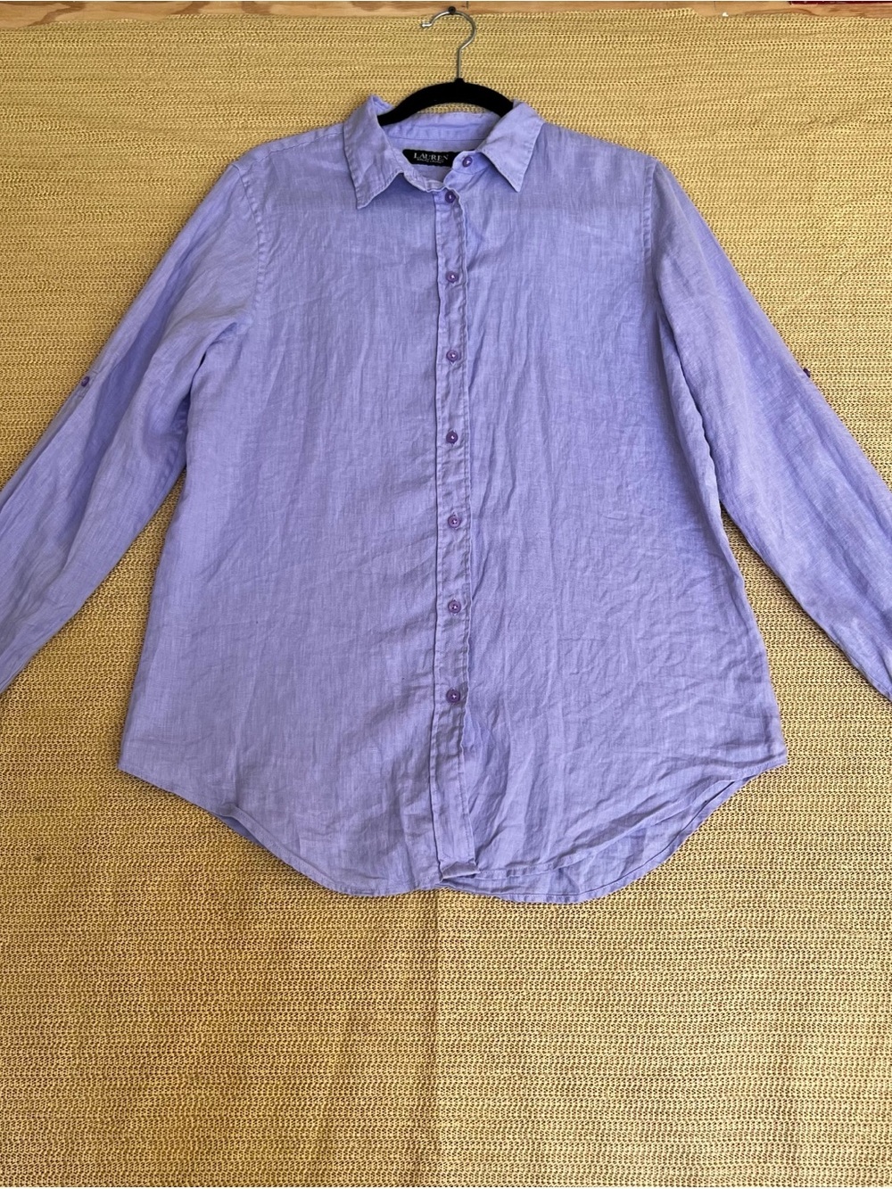 Ralph Lauren Lavender Linen Button-Up Shirt